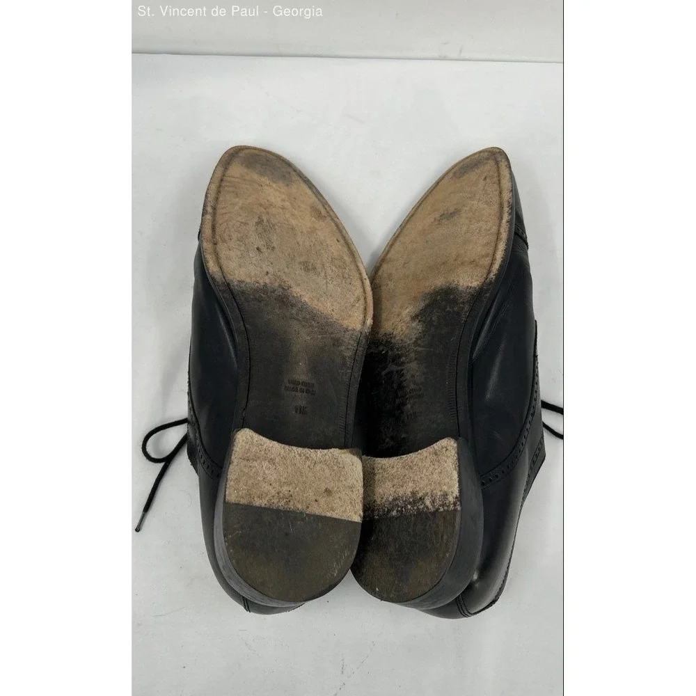 Florsheim Black Royal Imperial‎ All Leather Italian Made Oxford Shoe Men 11.5